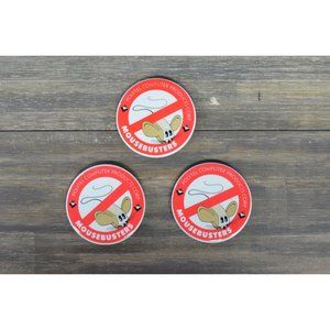 Polytel Computer Mousebusters Button Pin Lot of 3 Tech Company